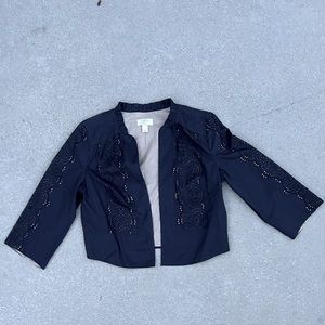 👏host pick LOFT Navy Cotton Eyelet Jacket